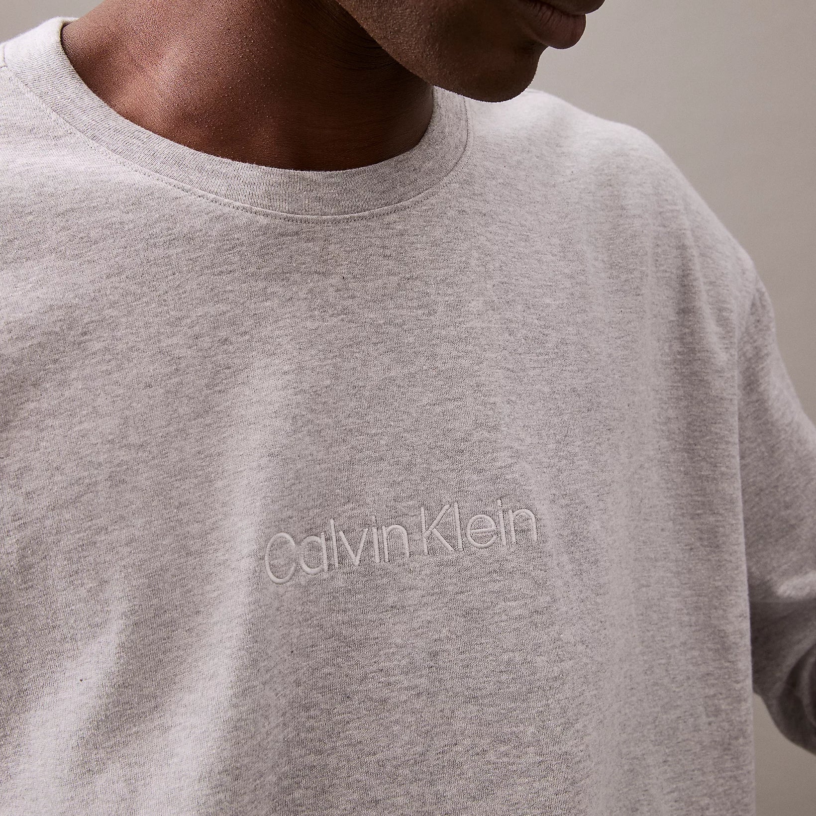 Calvin Klein MODERN TERRY Mens Sweatshirt Grey Heather