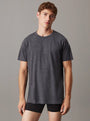 Calvin Klein LOGO COTTON Mens Crew Neck T Shirt Dark Grey Heather