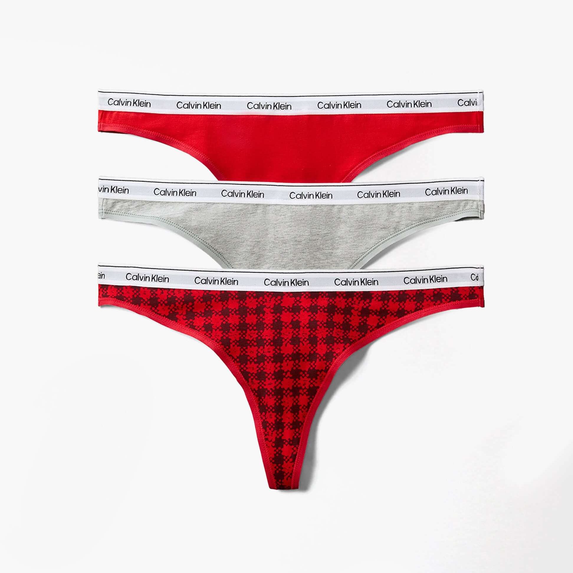 Calvin Klein Icon Logo Womens 3 Pack Thong Multi