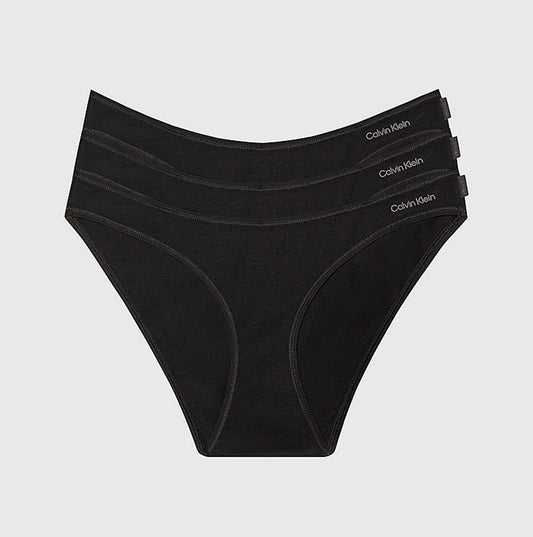 Calvin Klein IDEAL COTTON 3 Pack Womens Bikini Briefs Black
