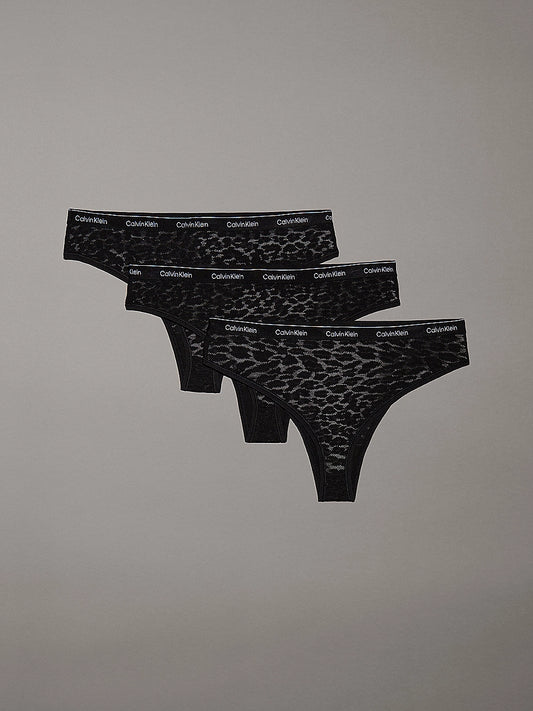 Calvin Klein BRAZILIAN LACE 3 Pack Womens Briefs Black