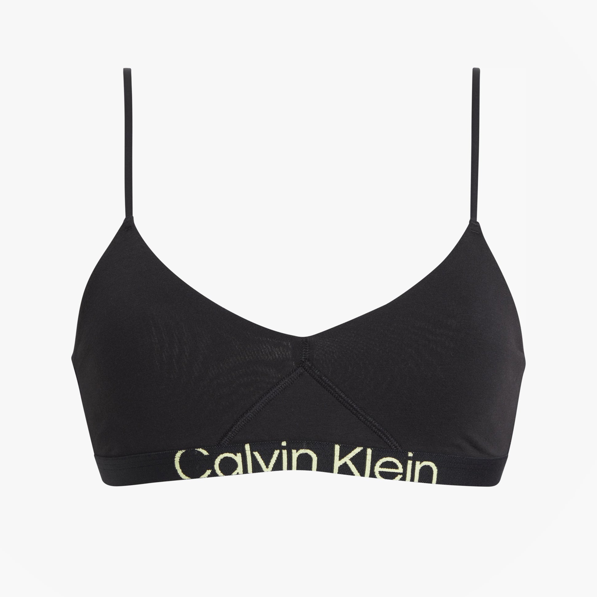 Calvin Klein UNLINED BRALETTE Womens Black Sunny Lime