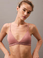 Calvin Klein TONAL LOGO COTTON Womens Triangle Bra Red Grape W/ Apple Butter Logo