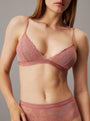 Calvin Klein MODERN LACE Womens Triangle Bra Red Grape