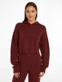 Calvin Klein Womens Hooded Sweater Tawny Port Red