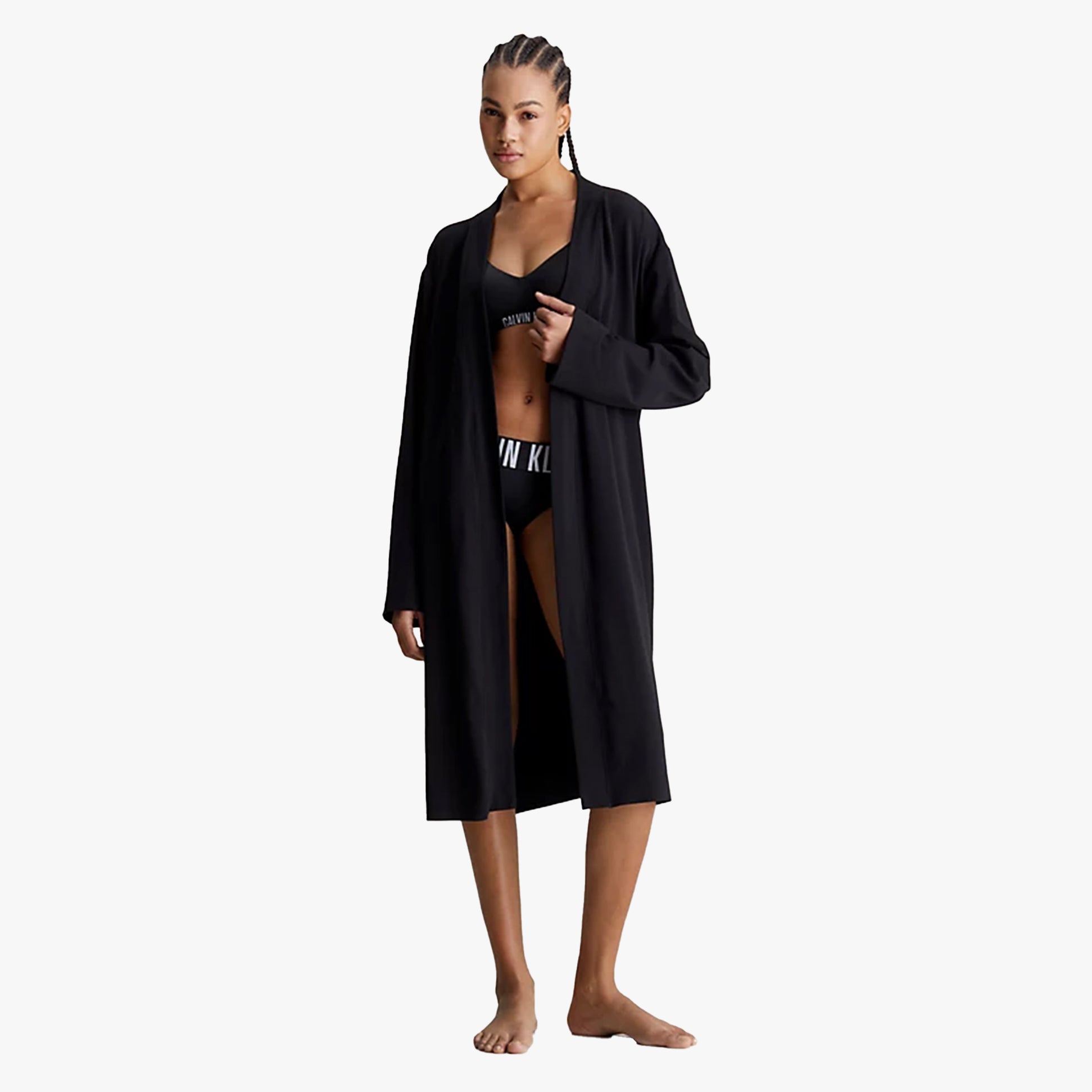 Calvin Klein INTENSE POWER Womens Bathrobe Black