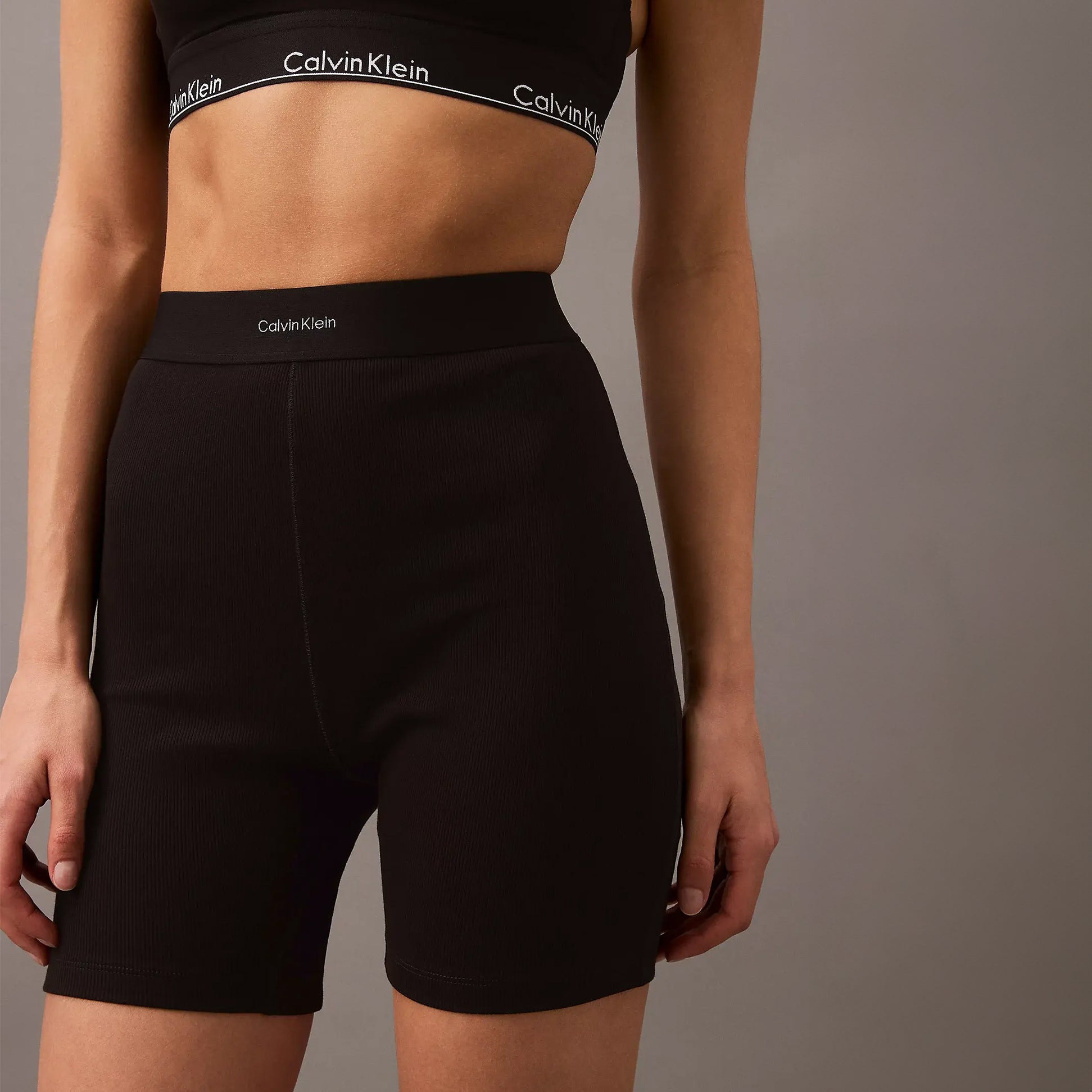 Calvin Klein COTTON STRETCH RIB Womens Lounge Shorts Black