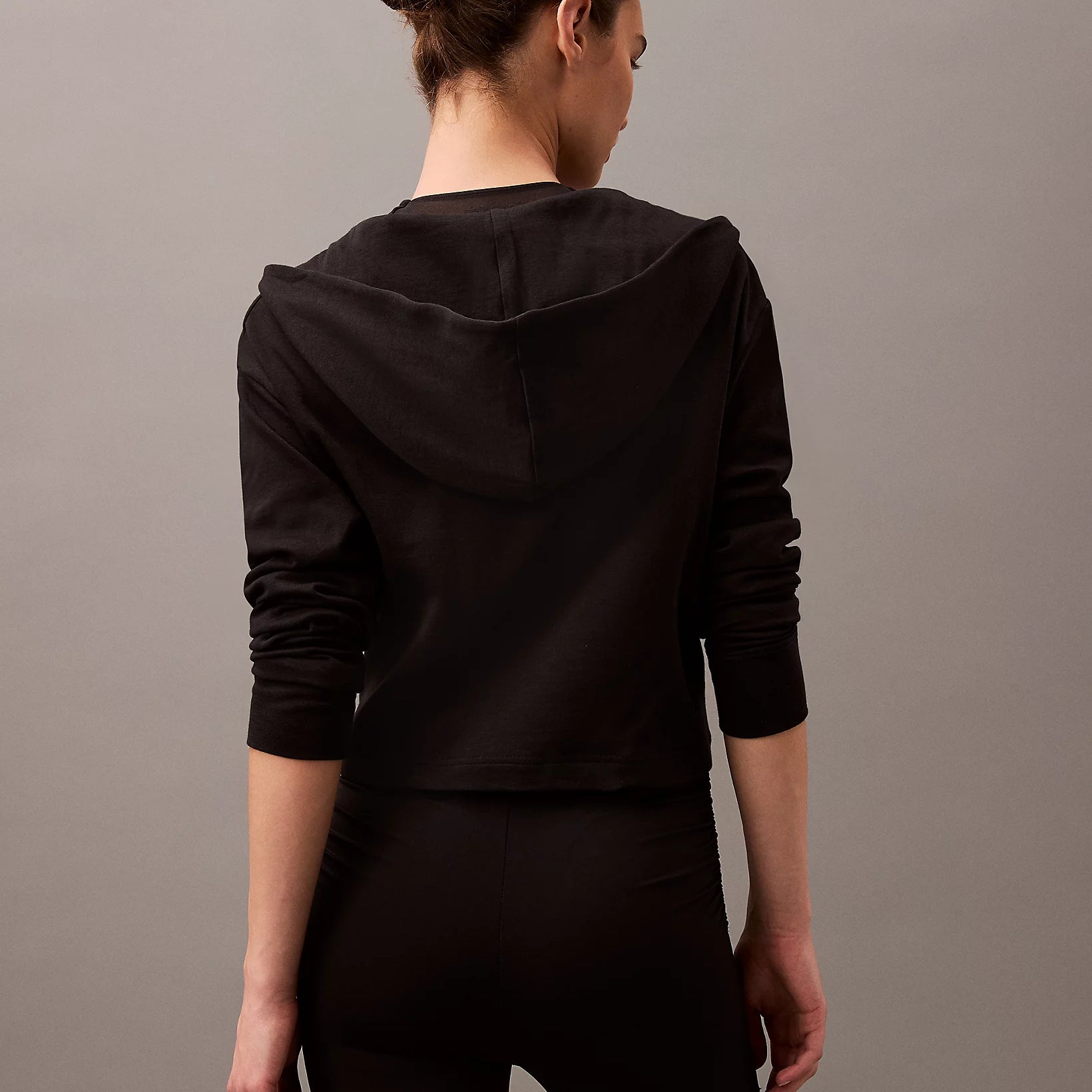 Calvin Klein MODERN TERRY Womens Full Zip Hoodie Black