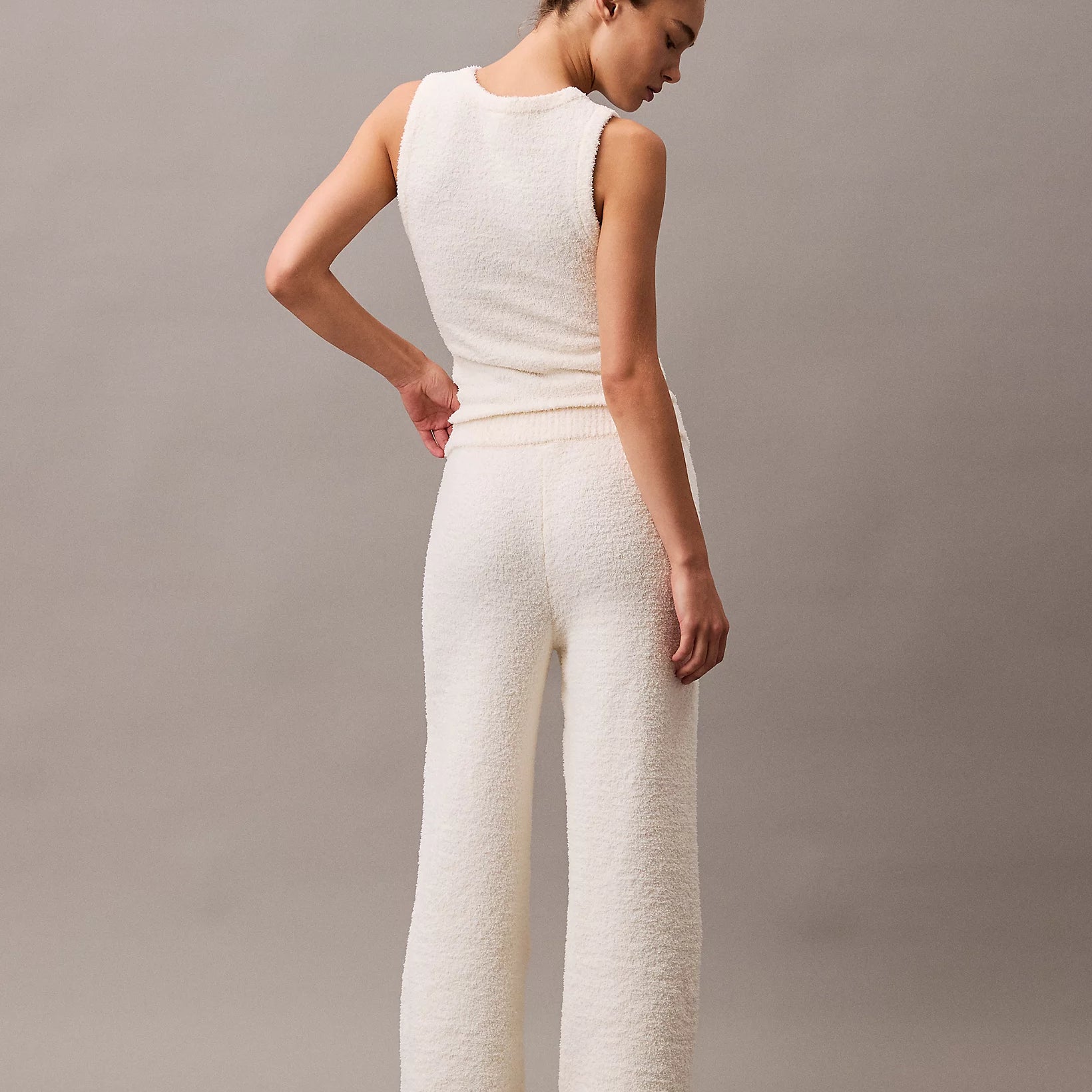 Calvin Klein PLUSH SWEATER Womens Pants Ivory