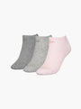 Calvin Klein 3 Pack Womens Ankle Trainer Socks Pink Combo