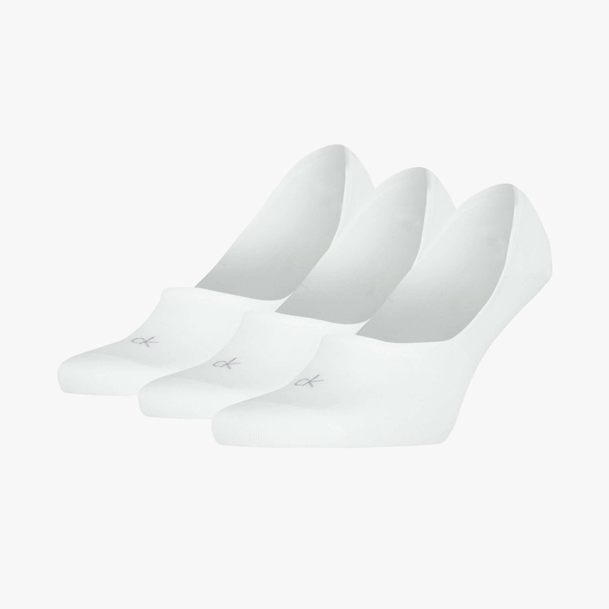 Calvin Klein 3 Pack Footie Mens Socks White