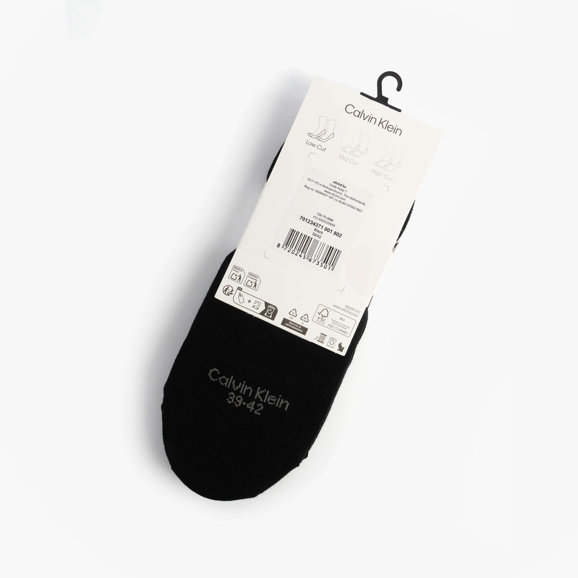 Calvin Klein 3 Pack Footie Womens Socks Black