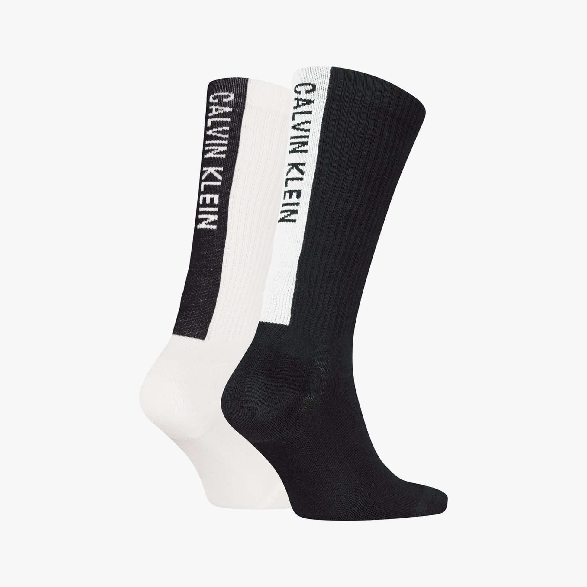 Calvin Klein 2 Pack Back Logo Mens Socks Black & White
