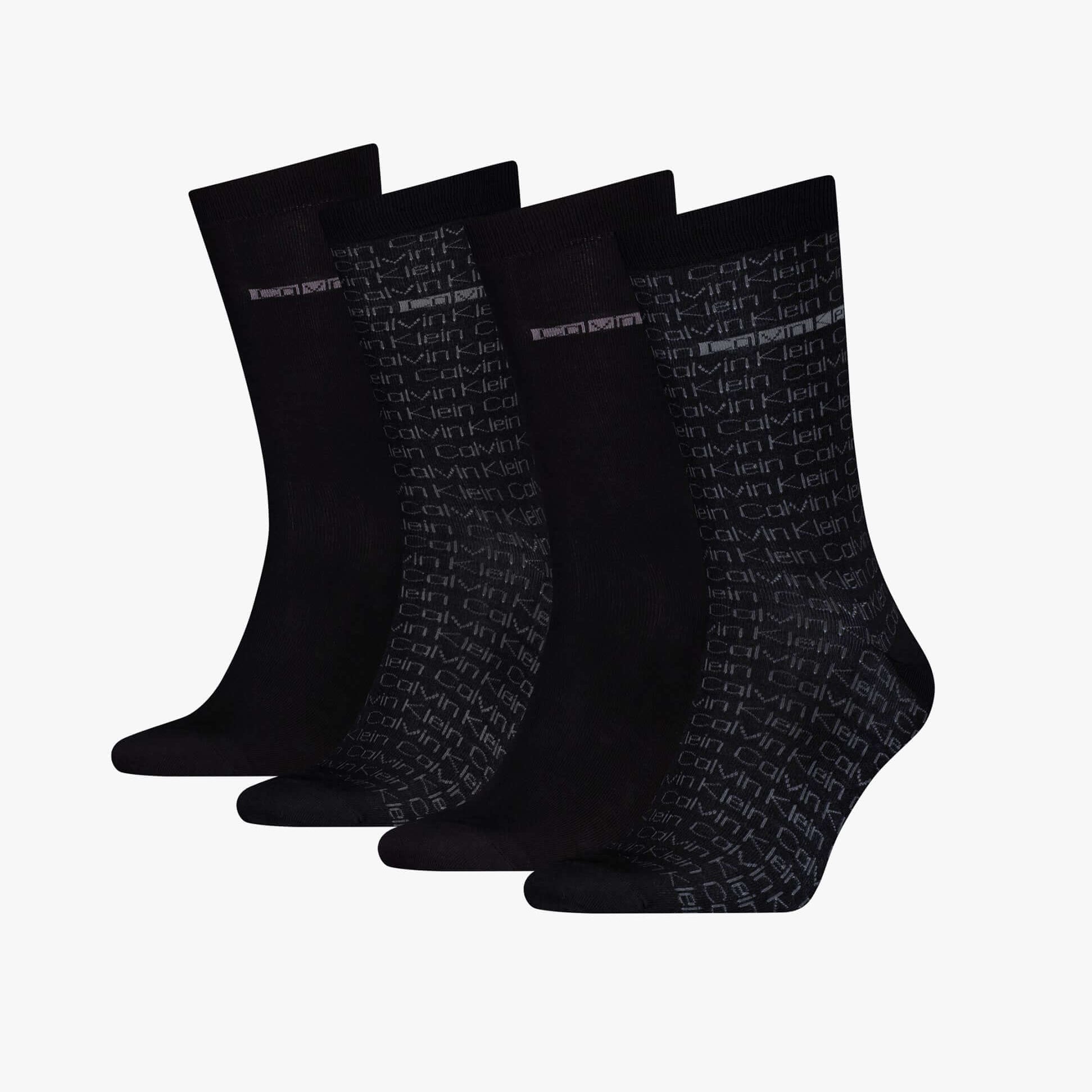 Calvin Klein 4 Pack Giftbox AOP Mens Socks Black