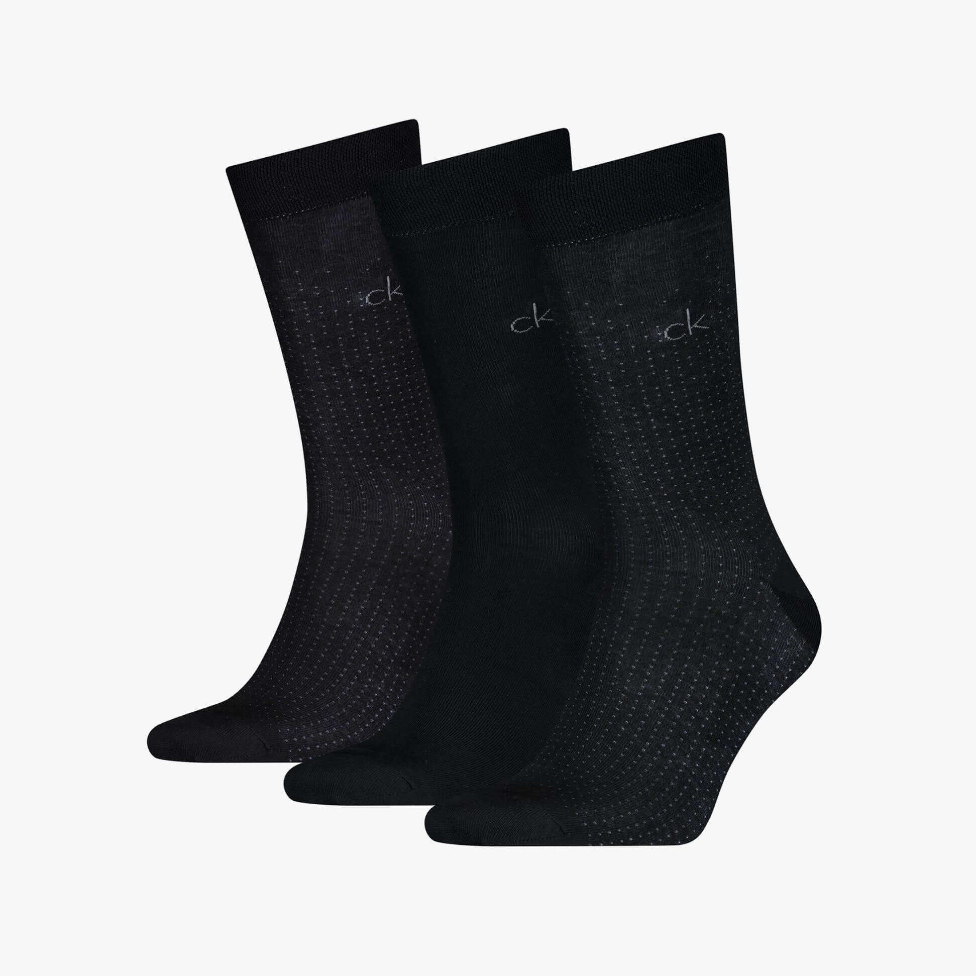 Calvin Klein 3 Pack Giftbox Dropknee Mens Socks Black