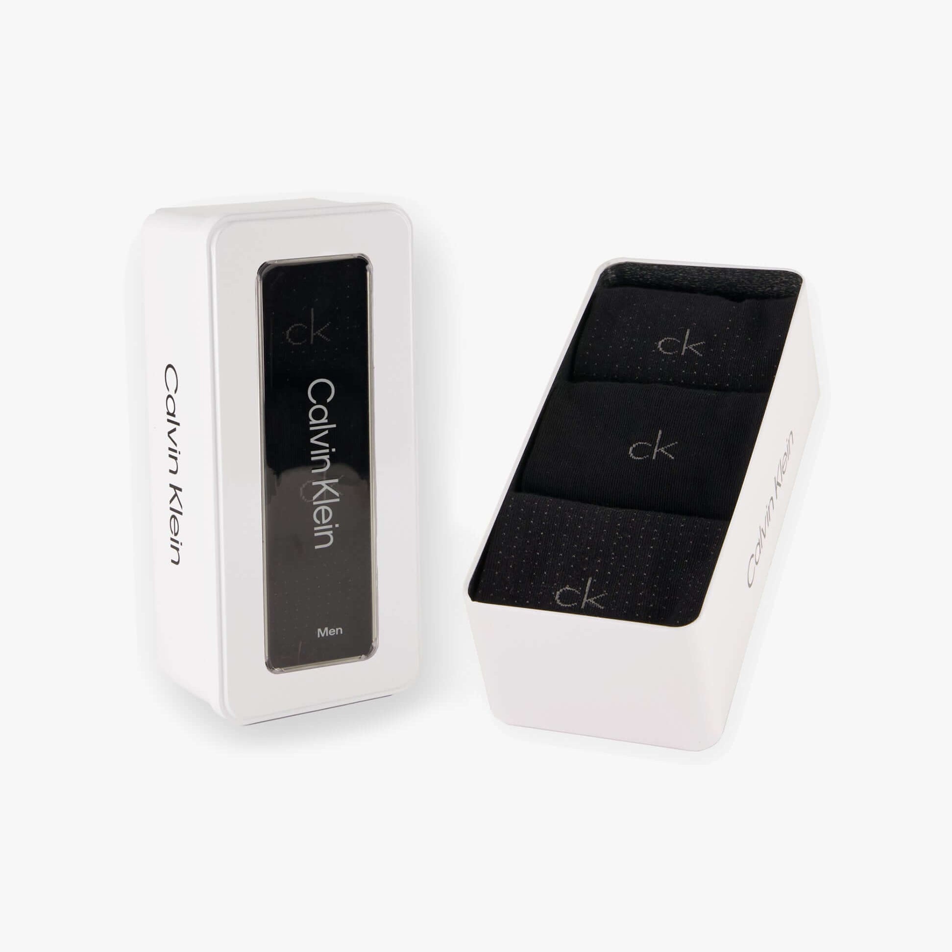 Calvin Klein 3 Pack Giftbox Dropknee Mens Socks Black