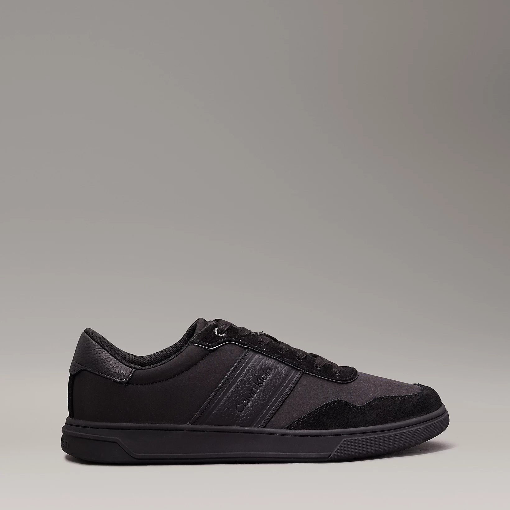 Calvin Klein LOW TOP LACE UP MIX Mens Trainers Triple Black