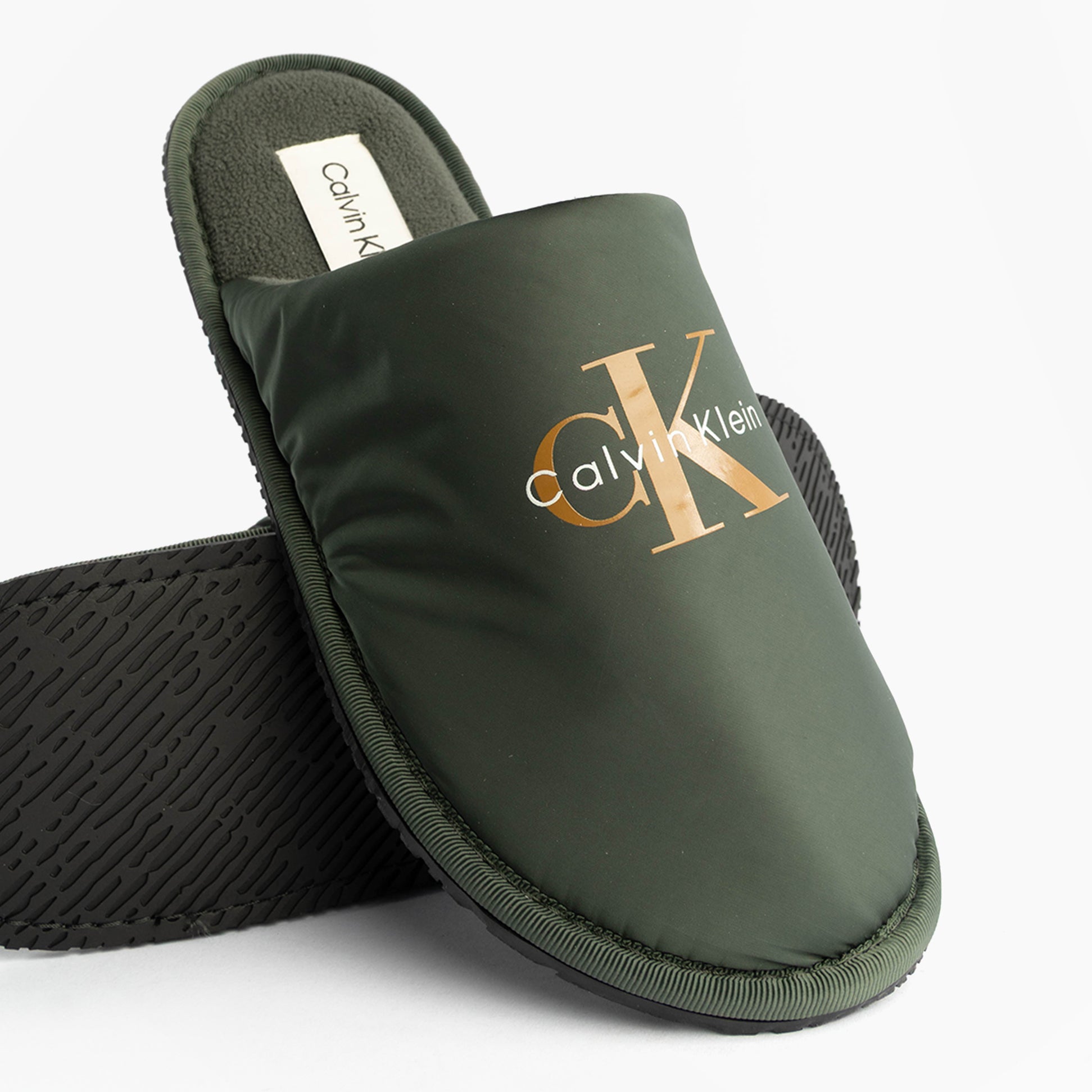 Calvin Klein HOTEL SLIPPER MONOLOGUE Mens Slippers Thyme