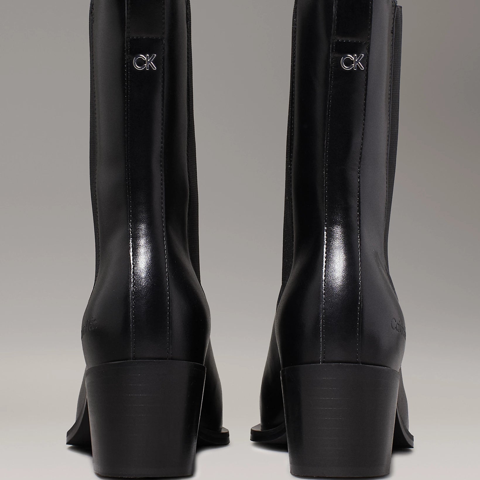 Calvin Klein HEEL Womens Cowboy Boots Ck Black