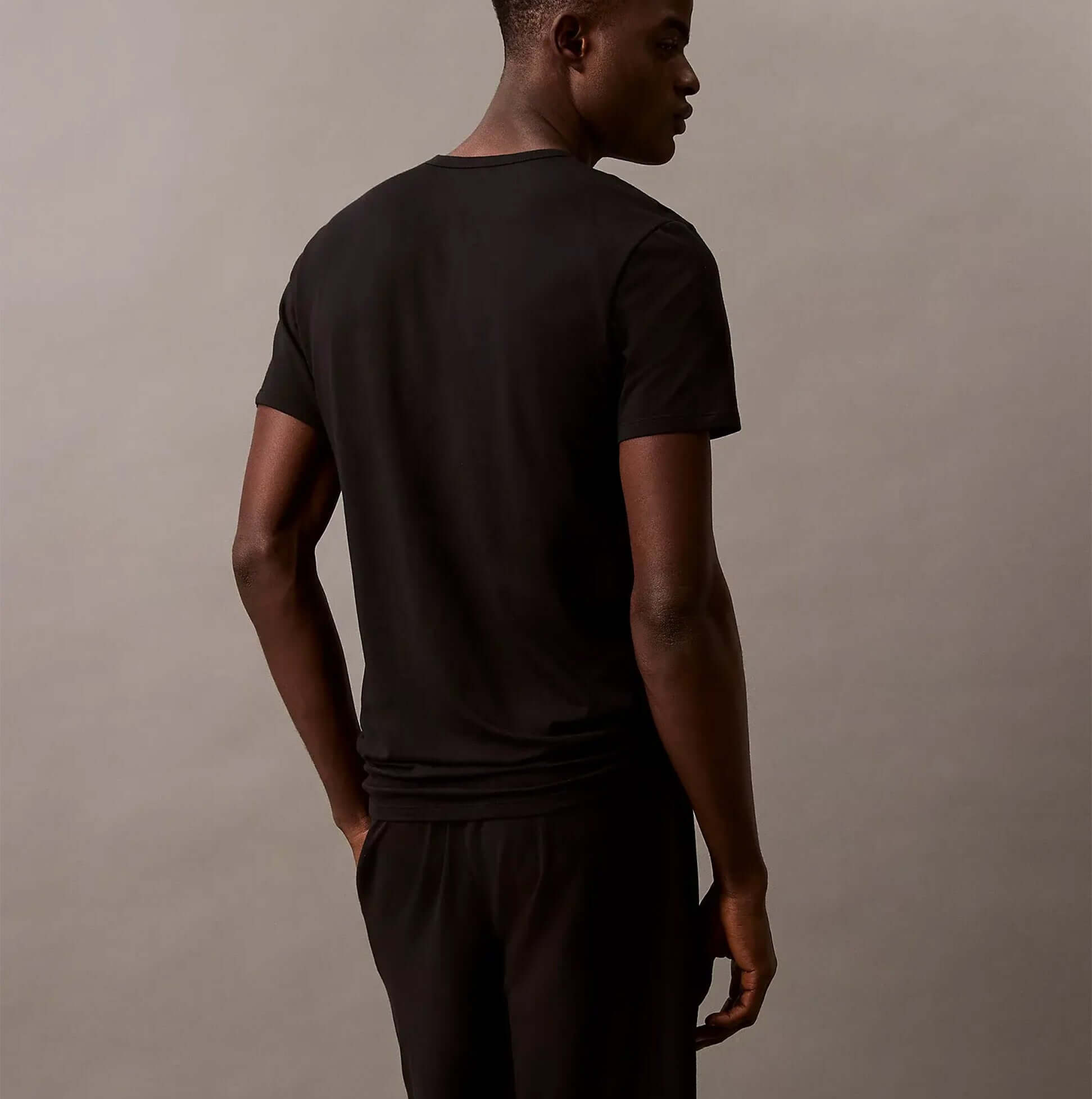 Calvin Klein MICRO STRETCH 3 Pack Mens T-Shirts Black