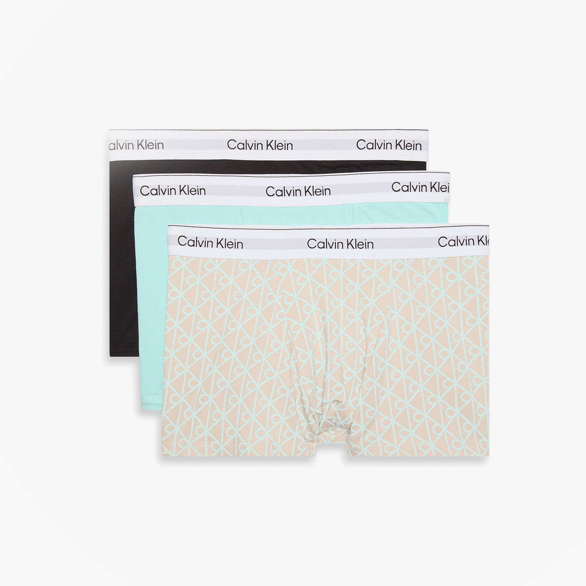 Calvin Klein COTTON BLEND Mens 3 Pack Trunks Multicoloured