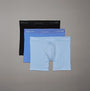Calvin Klein ICON COTTON STRETCH 3 Pack Mens Boxer Briefs Black/Glacier/Blue