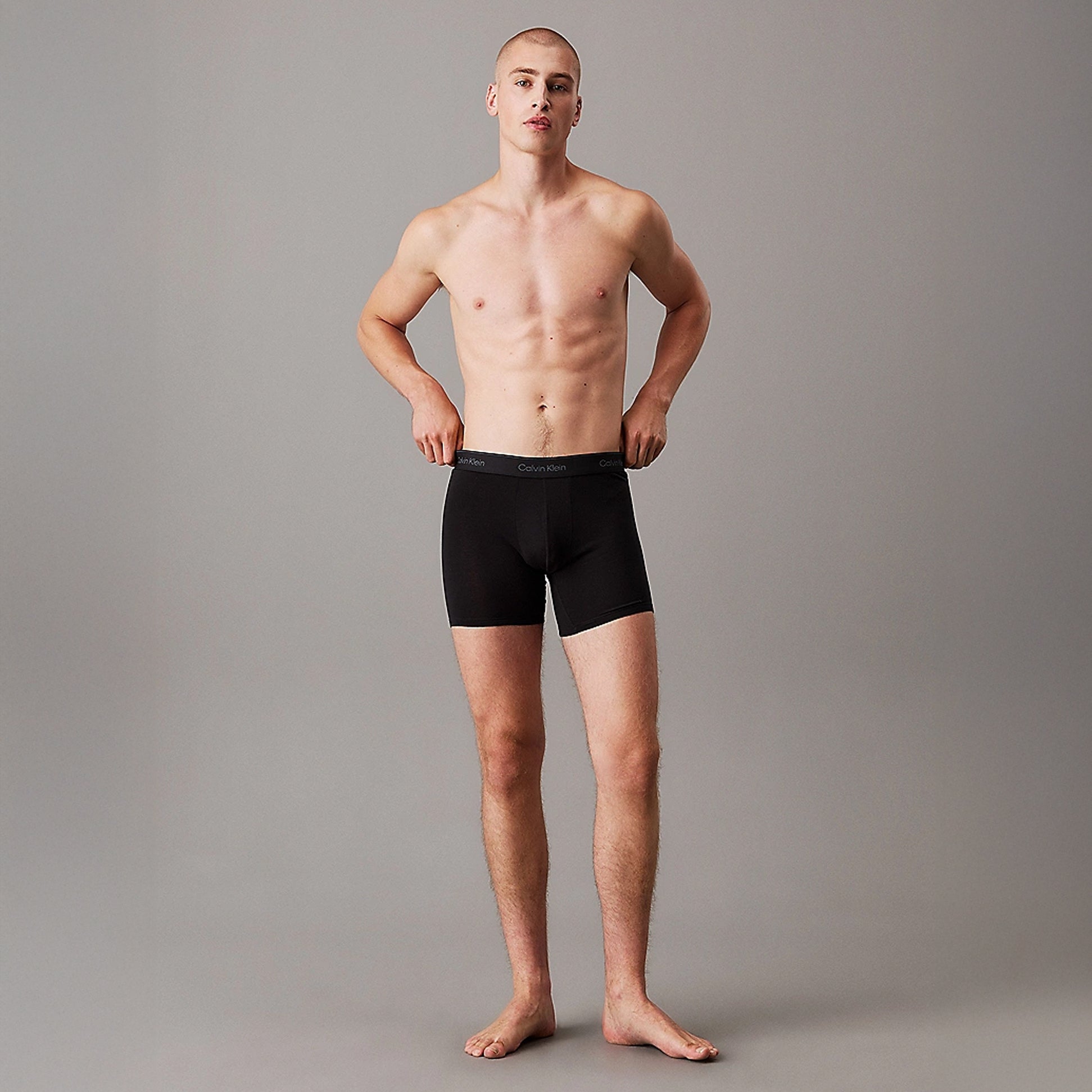 Calvin Klein ICON COTTON STRETCH 3 Pack Mens Boxer Briefs Black/Glacier/Blue