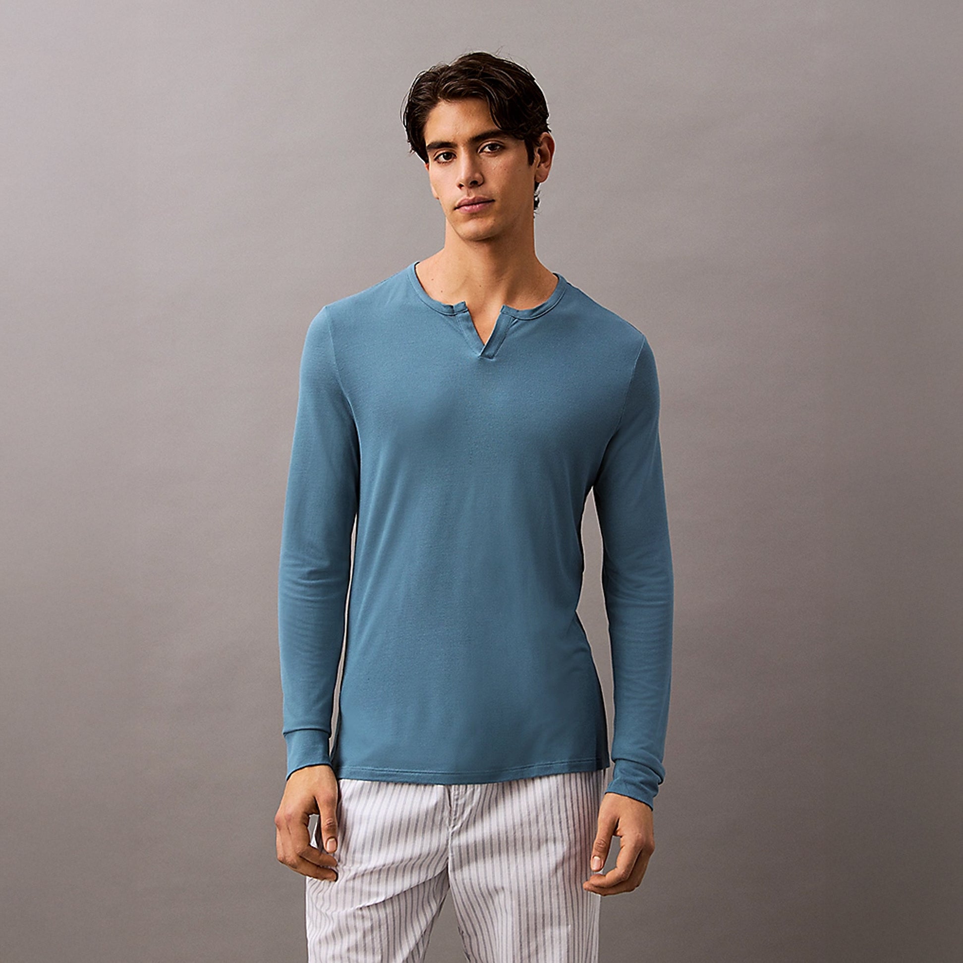 Calvin Klein ULTRA SOFT MODAL Mens Pyjama Top Deck Gray