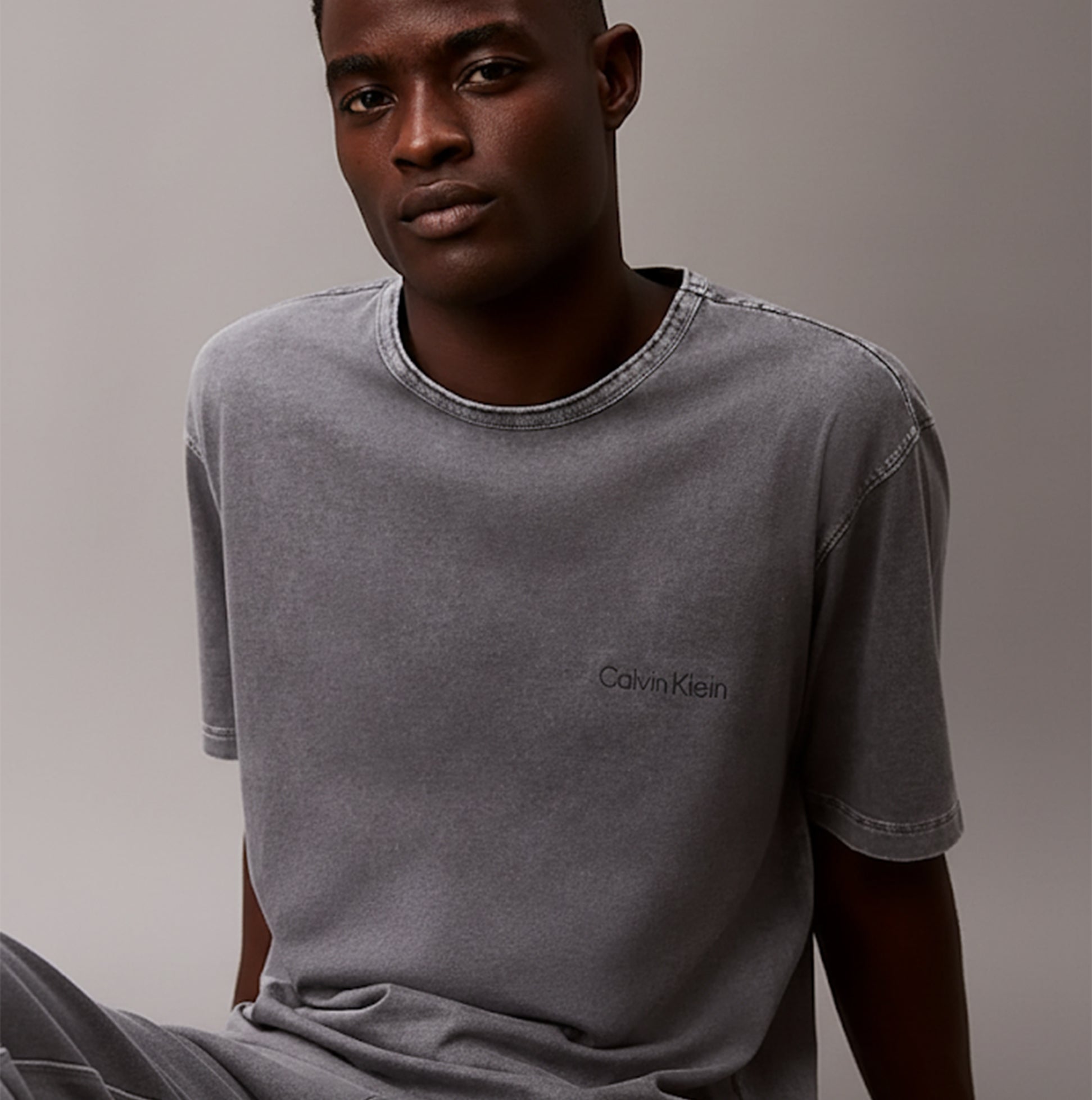 Calvin Klein 100% COTTON Mens Lounge T-Shirt Forged Iron