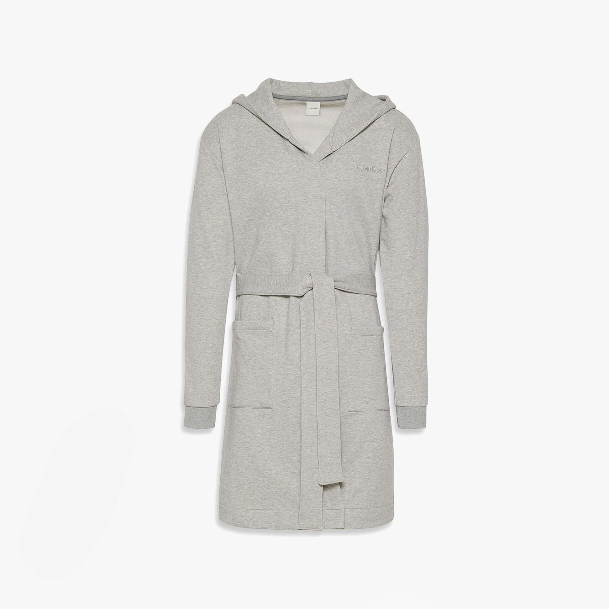 Calvin Klein HOODED ROBE Mens Bathrobes Grey Heather