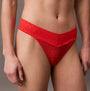 Calvin Klein THONG Womens Icon Logo Lace Molten Red