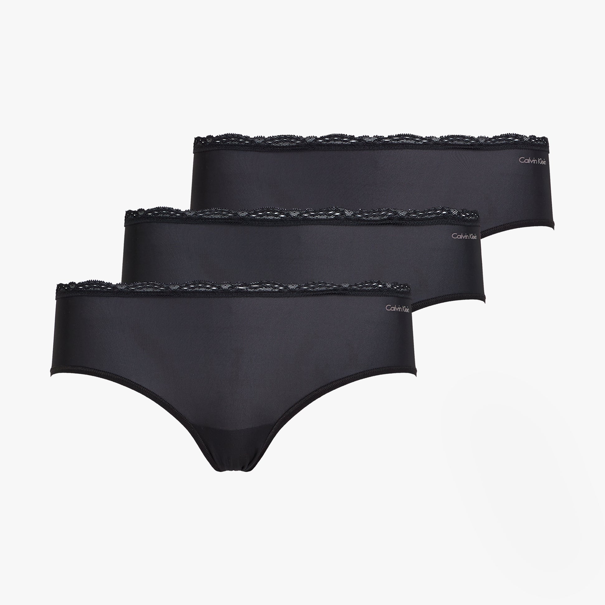 Calvin Klein MICRO STRETCH 3 Pack Womens Hipster Briefs Black