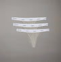 Calvin Klein COTTON STRETCH RIB 3 Pack Womens Thongs Multicoloured