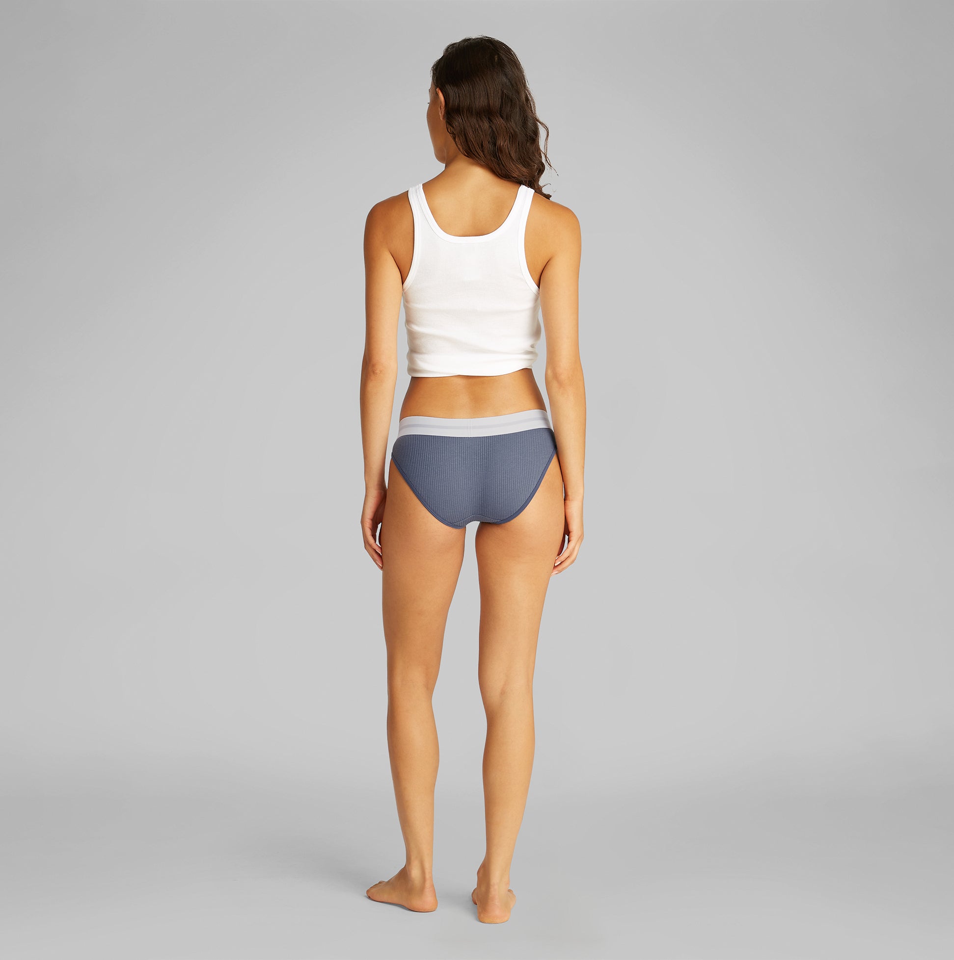 Calvin Klein BIKINI Brief Womens Cotton Modal Stretch Rib Grisaille