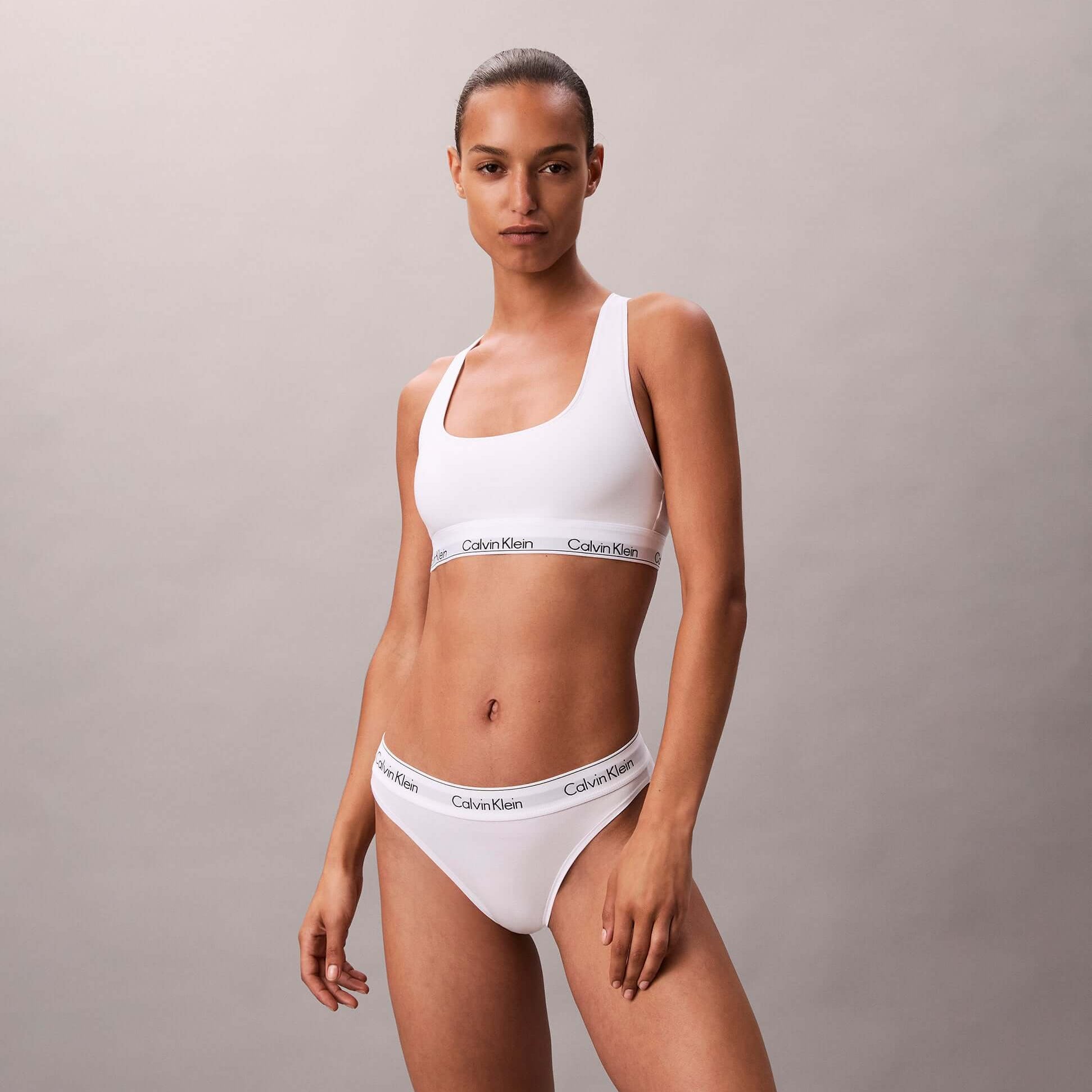 Calvin Klein Icon Cotton Modal Womens Unlined Bralette White