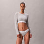 Calvin Klein Icon Cotton Modal Womens Long Sleeve T-shirt Bralette Grey