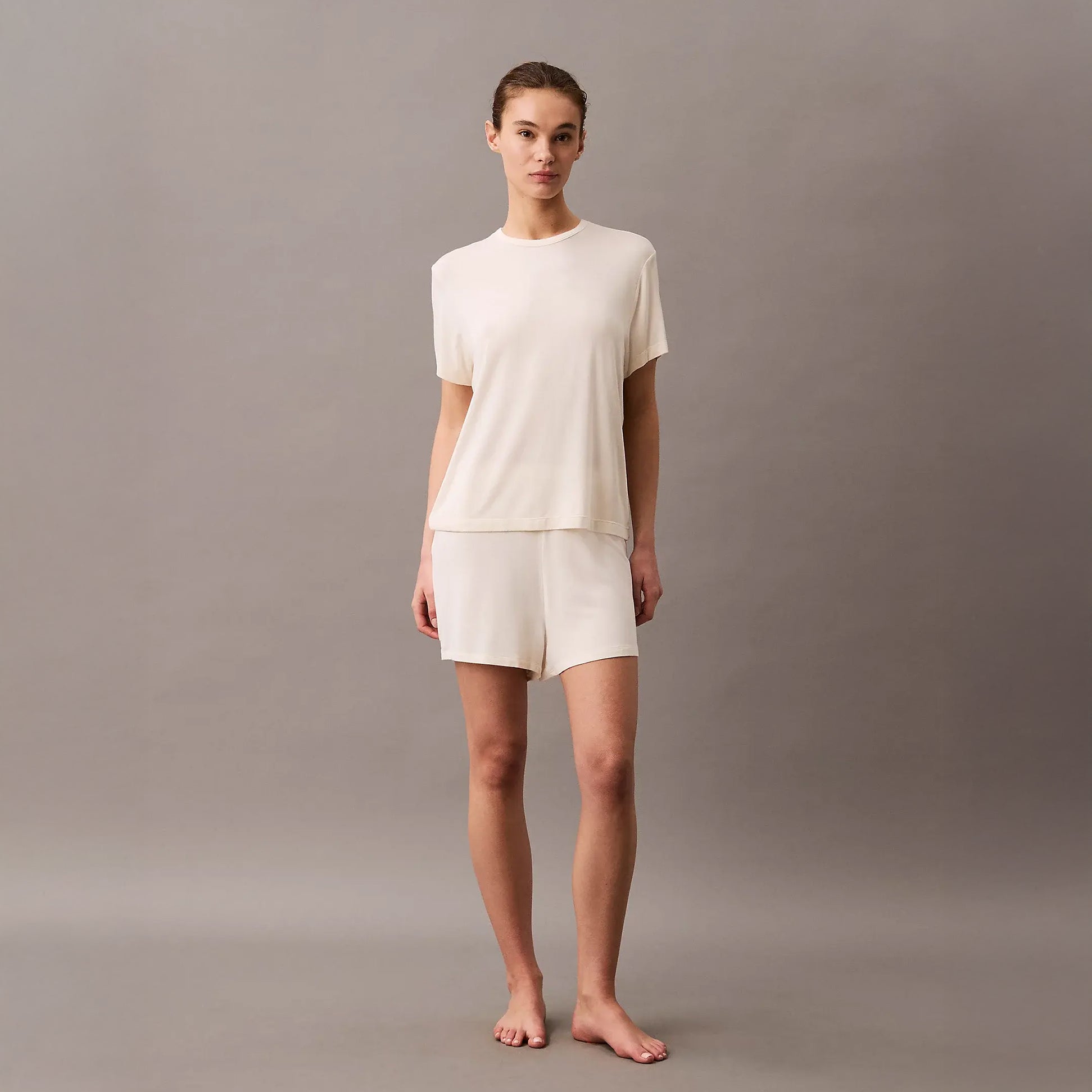 Calvin Klein ULTRA SOFT MODAL Womens Lounge T-Shirt Ivory
