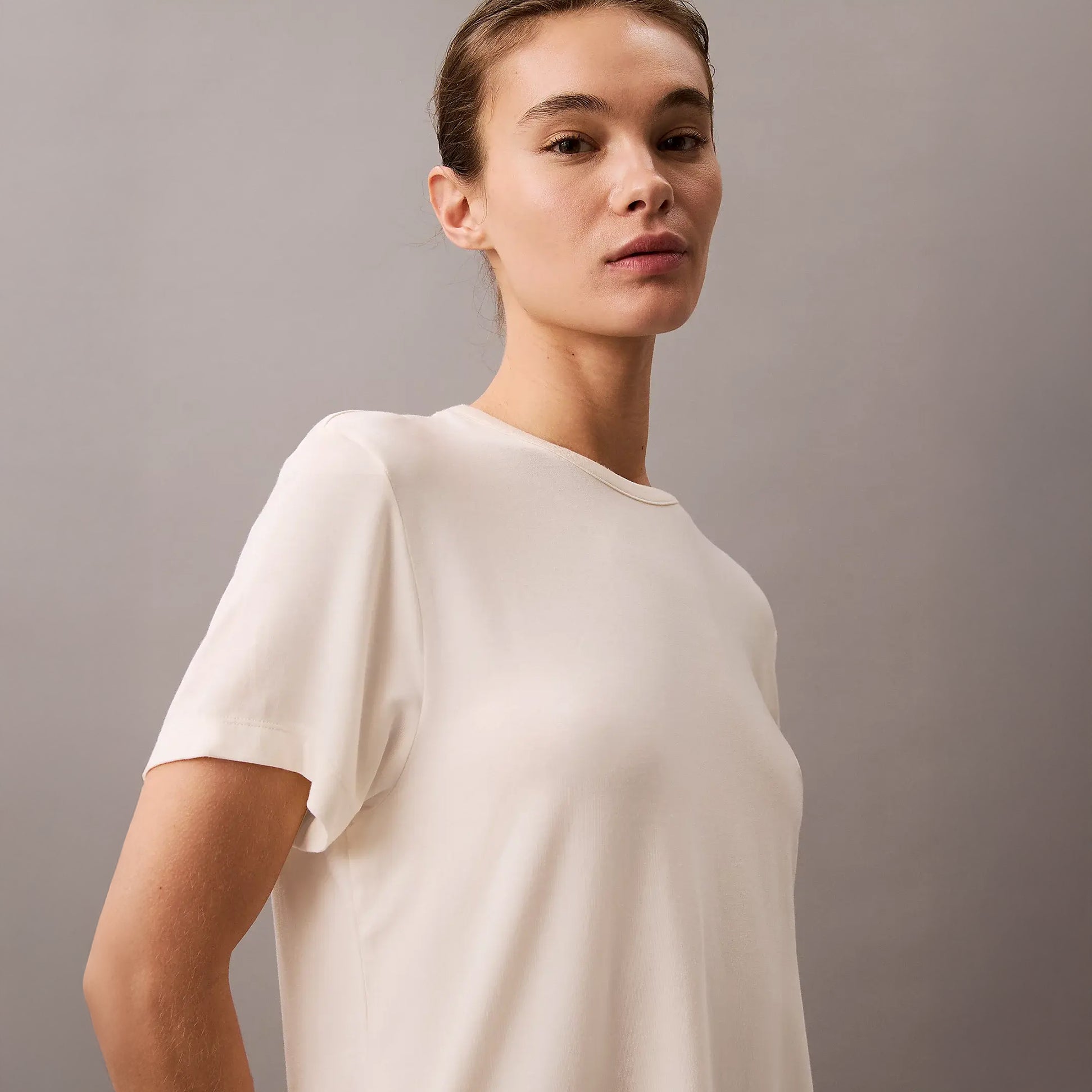 Calvin Klein ULTRA SOFT MODAL Womens Lounge T-Shirt Ivory