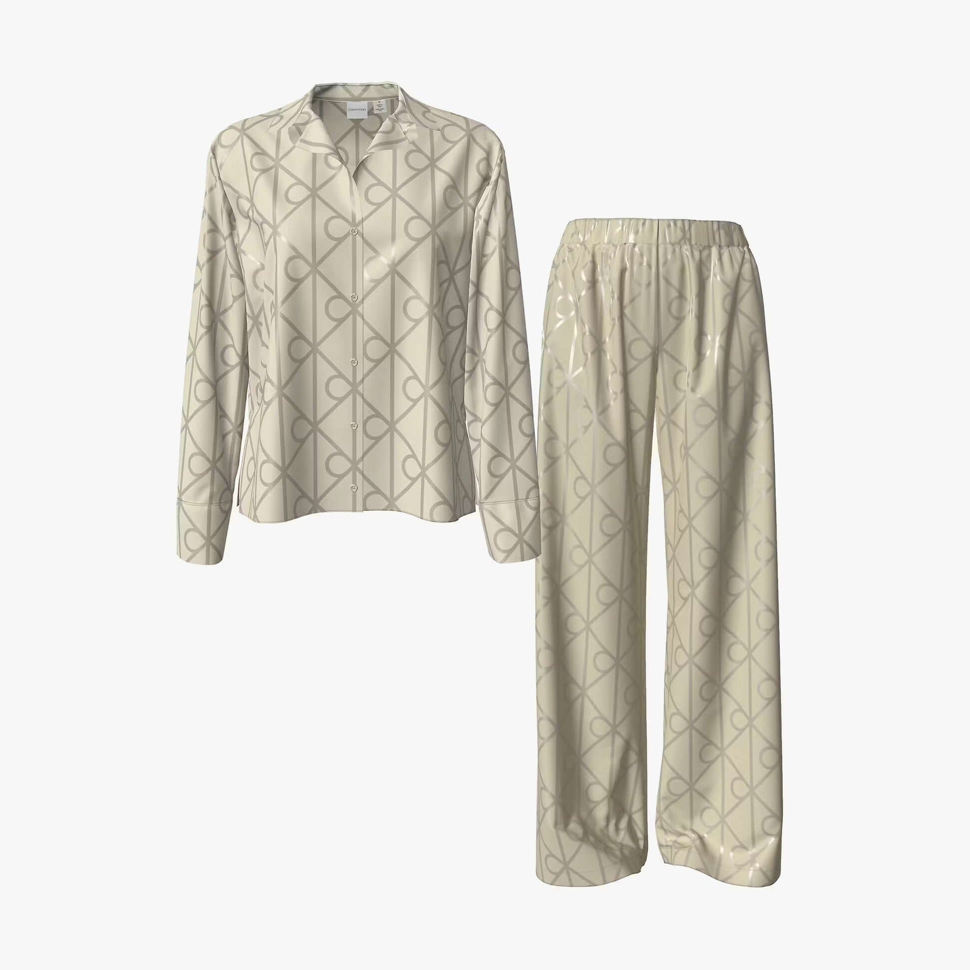 Calvin Klein SATIN AOP SET Womens Satin Shine