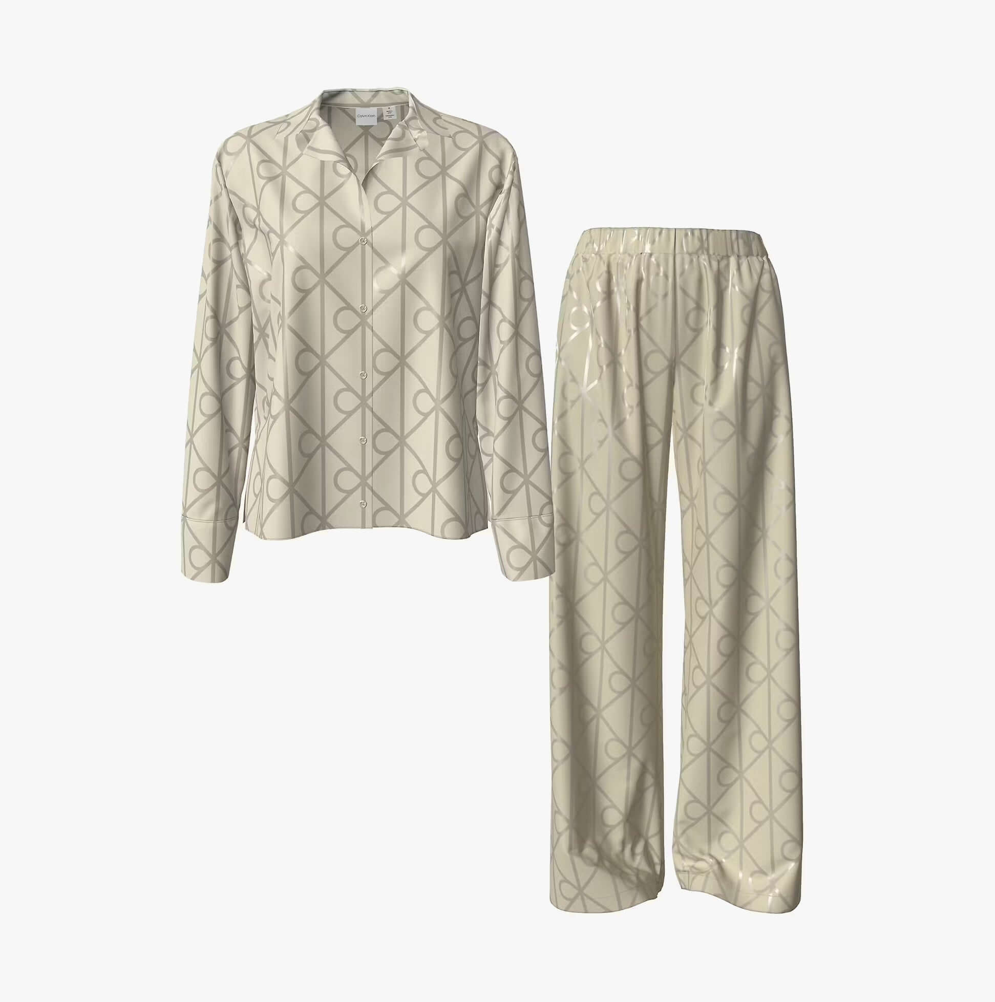 Calvin Klein SATIN AOP SET Womens Satin Shine