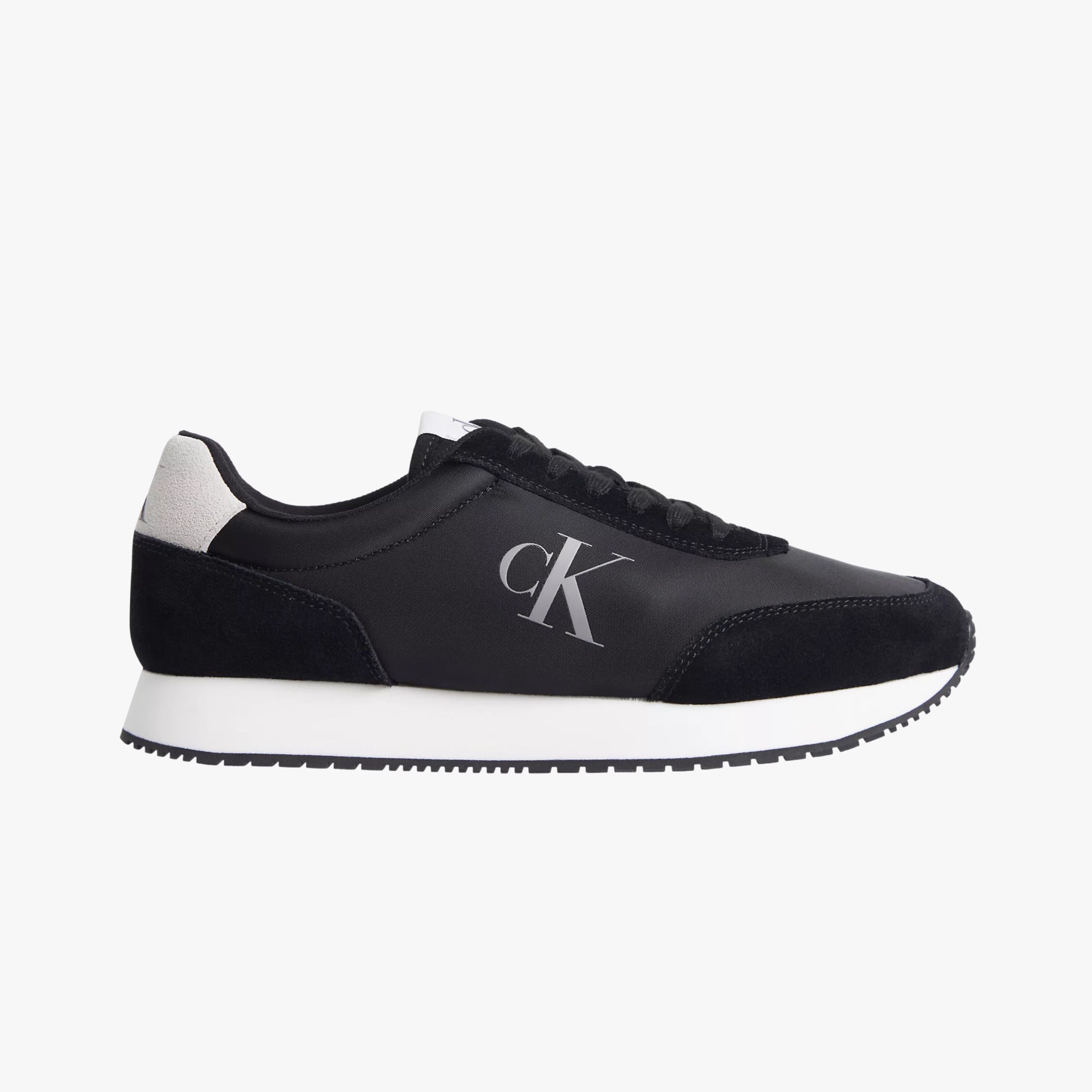 Calvin Klein RETRO RUNNER ICONIC Mens Trainers Black/Bright White