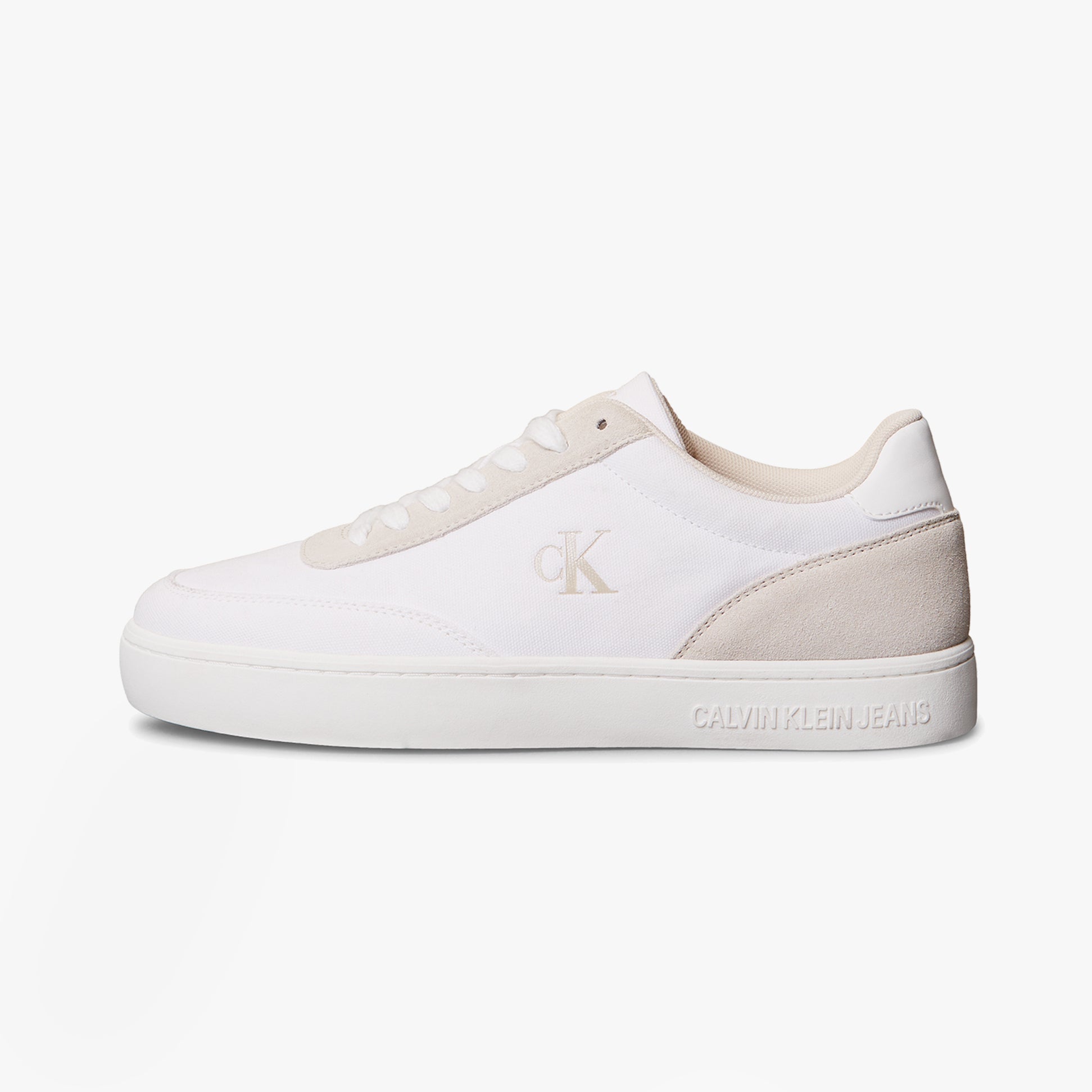 Calvin Klein CLASSIC CANVAS Mens Trainers Bright White/Eggshell
