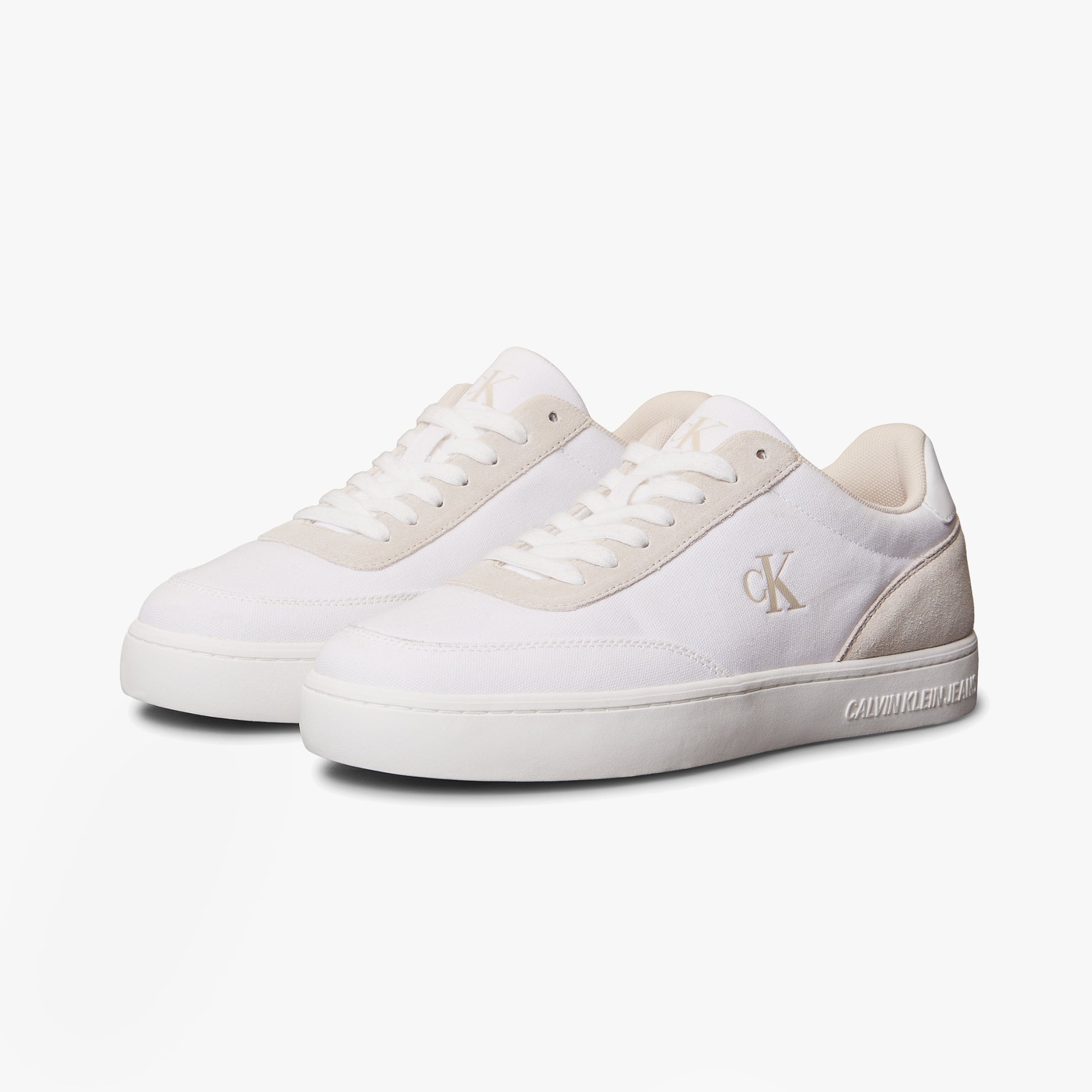 Calvin Klein CLASSIC CANVAS Mens Trainers Bright White/Eggshell