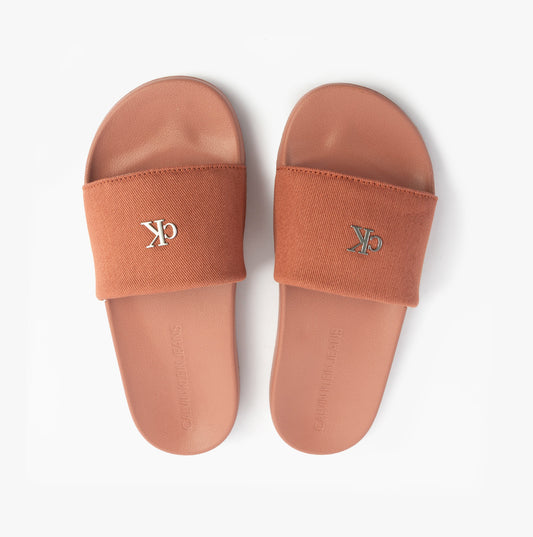 Calvin Klein Calvin Klein LOGO MONOGRAM Womens Slides Aragon