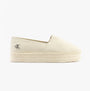 Calvin Klein FLATFORM Espadrille Womens Canvas Shoes Turtle Dove
