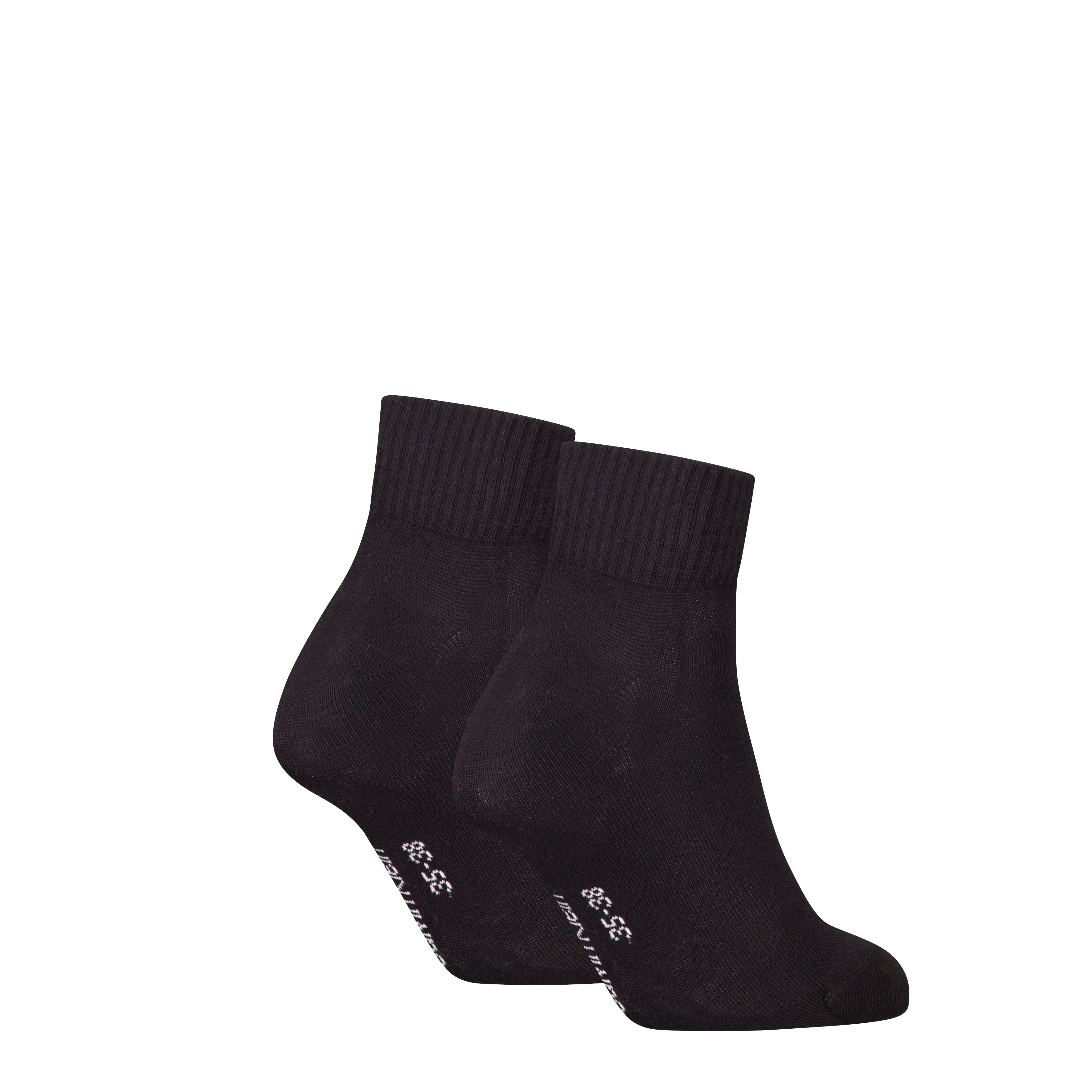 Calvin Klein 2 Pack Logo Trainer Womens Ankle Socks Black