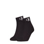 Calvin Klein 2 Pack Logo Trainer Womens Ankle Socks Black