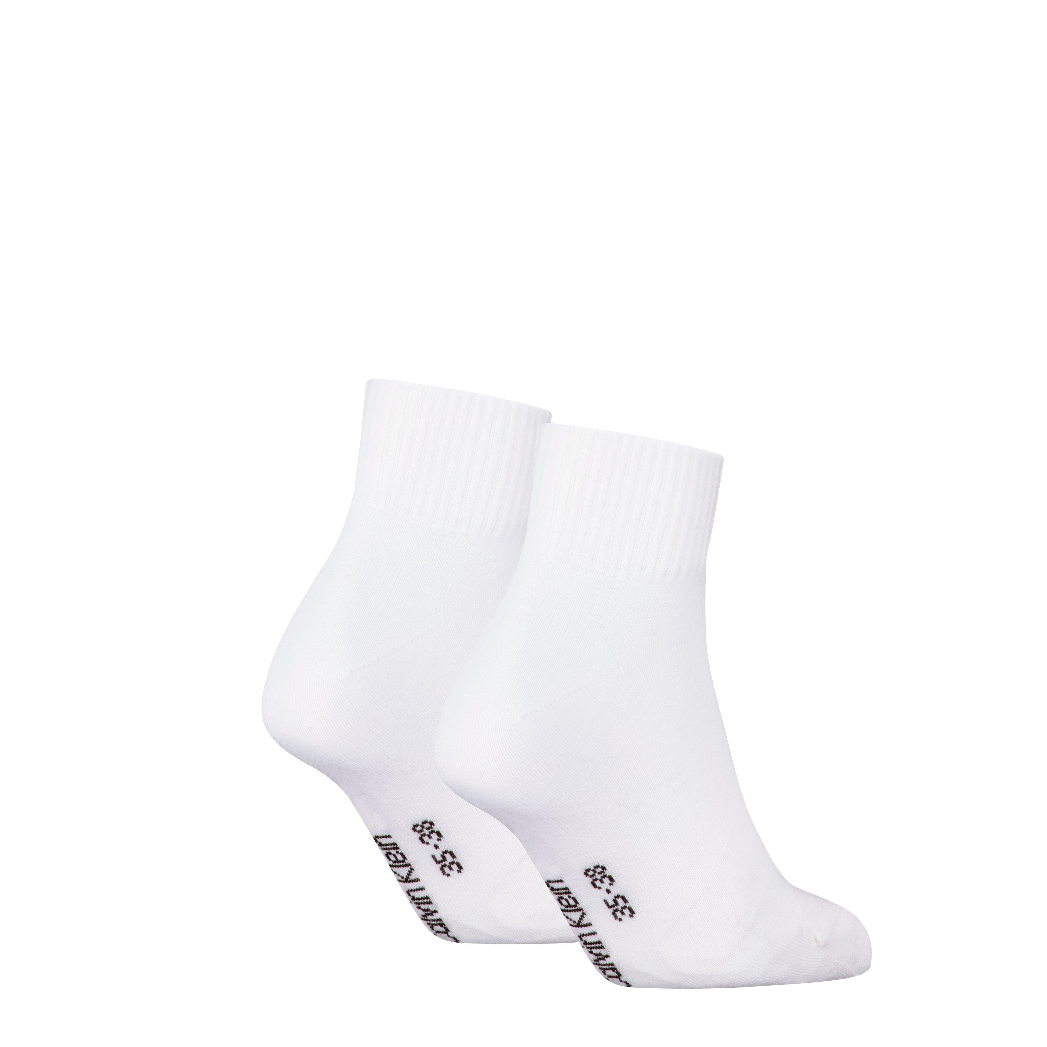Calvin Klein 2 Pack Logo Trainer Womens Ankle Socks White