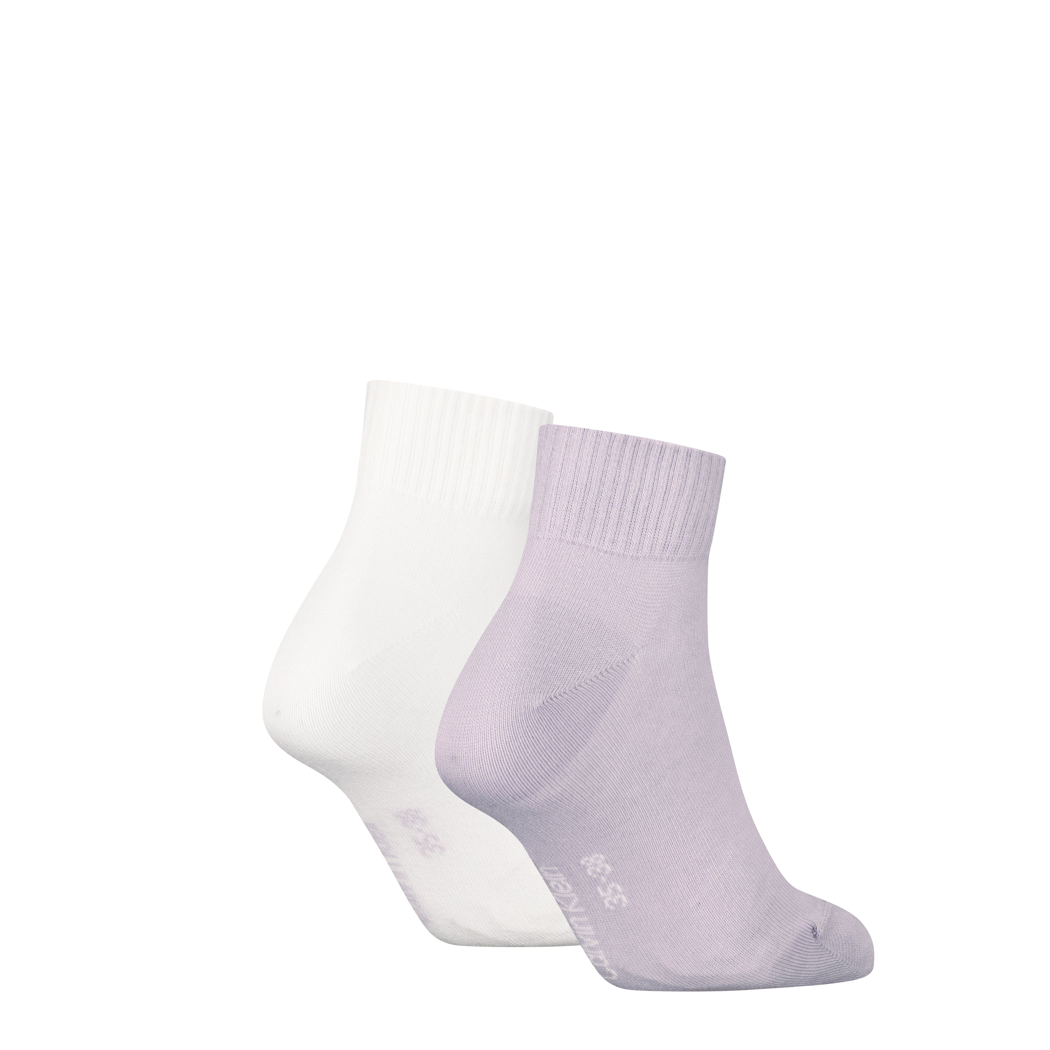 Calvin Klein 2 Pack Logo Trainer Womens Ankle Socks Lilac