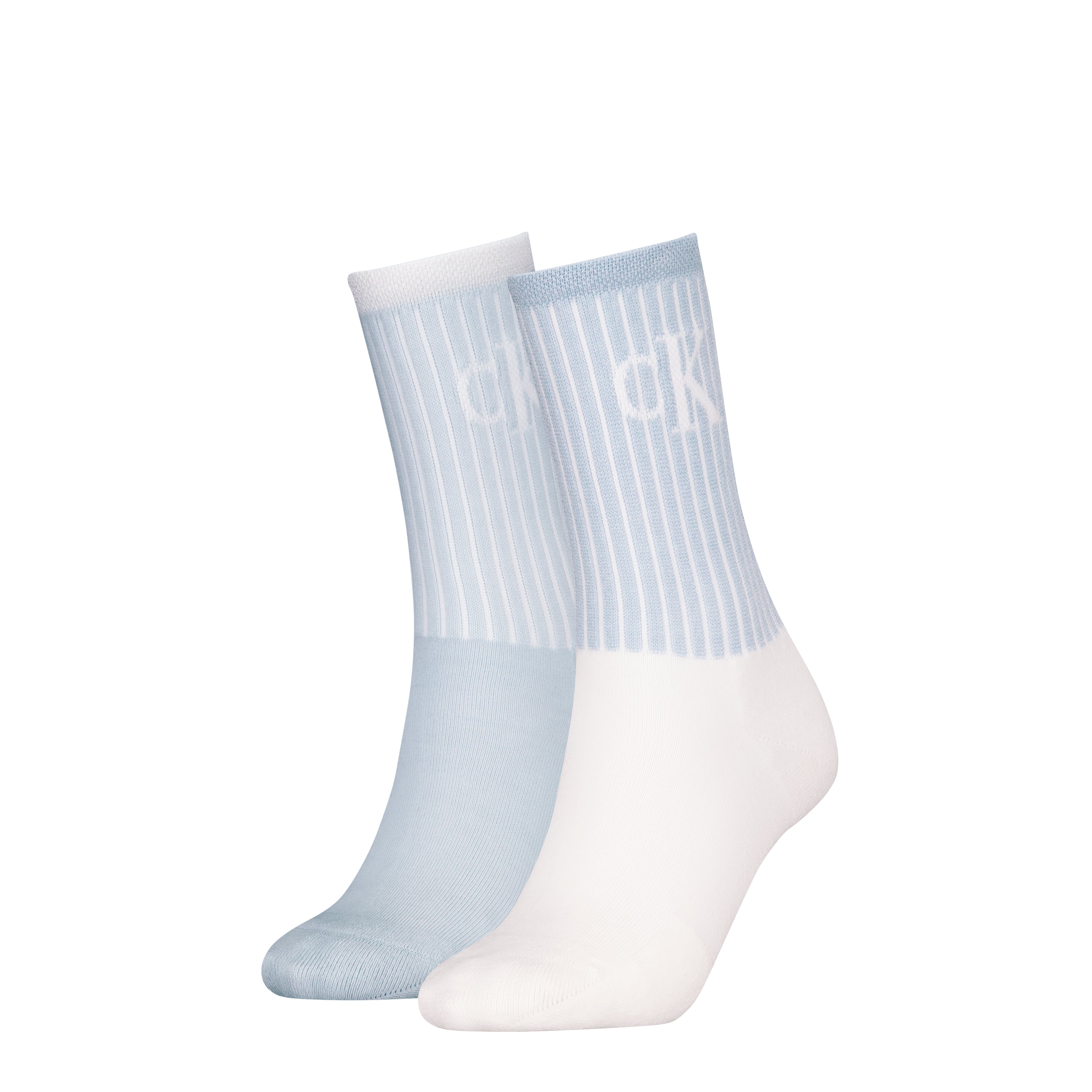 Calvin Klein 2 Pack Trainer Womens Crew Socks Blue